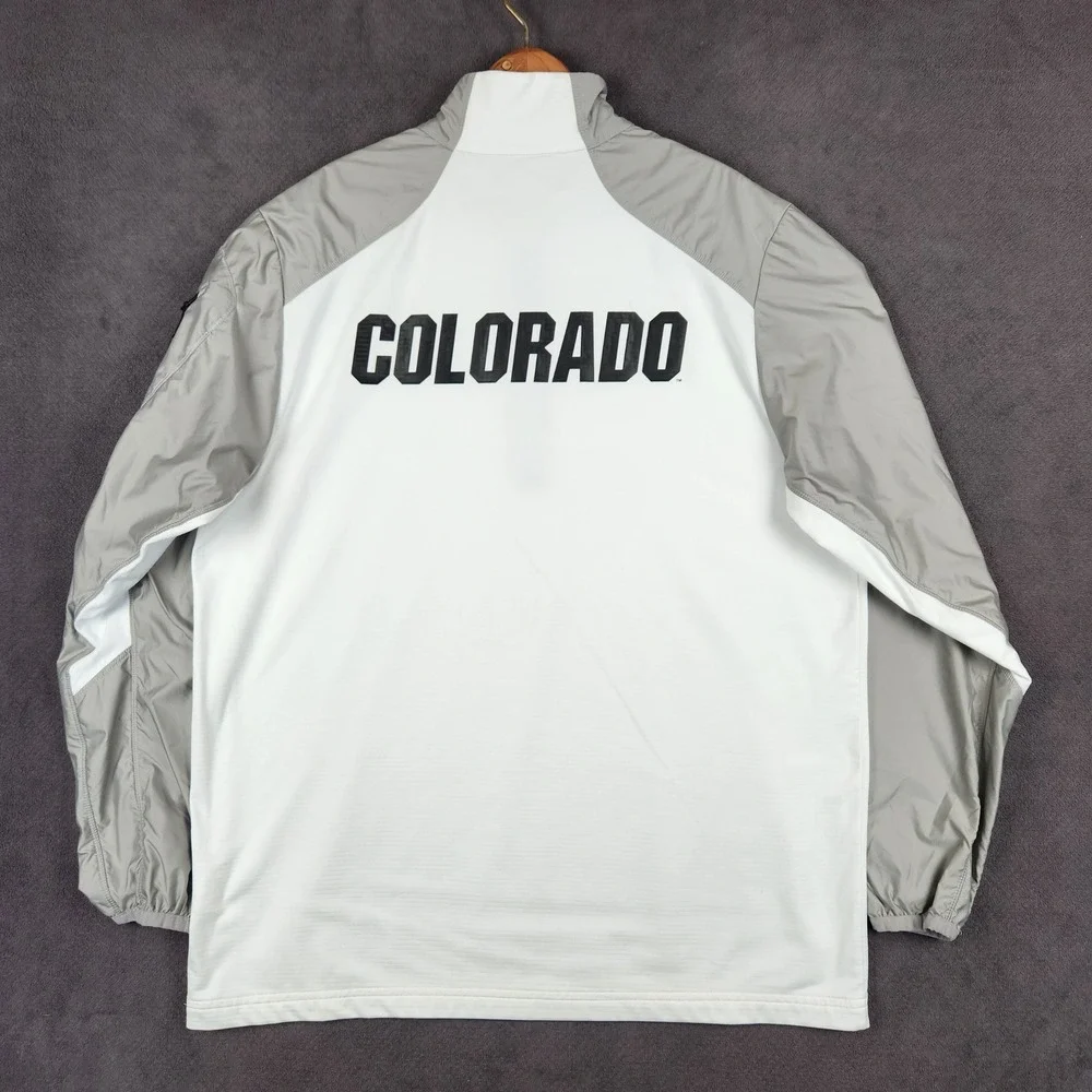 Colorado Buffaloes Nike 1/4 Zip Pullover Mens Large White Dri-FIT 654306-100